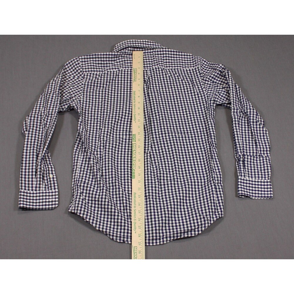Nautica Shirt Mens Long Sleeve Purplish Blue gingham Button Up Slim Fit SZ S - Picture 4 of 9